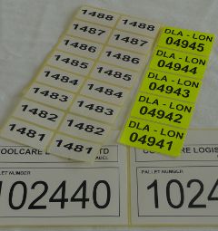Sequential number labels
